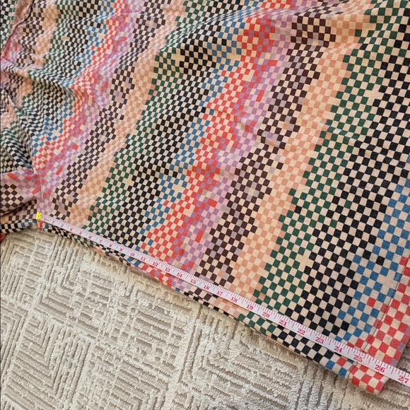 Dressed in Lala Big Feelings Oversized Denim Overalls Rainbow Checkerboard - Picture 8 of 9